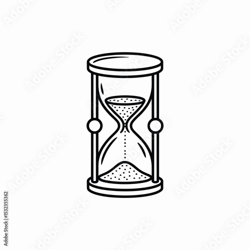 Classic hourglass time sand timer line art