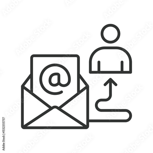 Email client, icon in line design. Email client, inbox, email app, mail software, message interface, email notification, compose email on white background vector. Email client, editable stroke icon