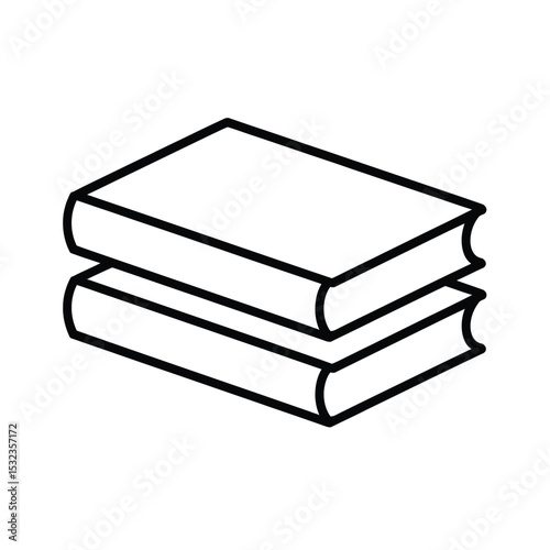 Simple line art illustration of two books stacked