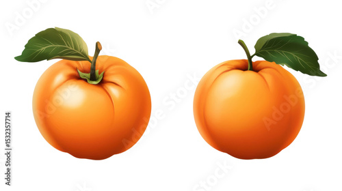 Persimmon on white background

