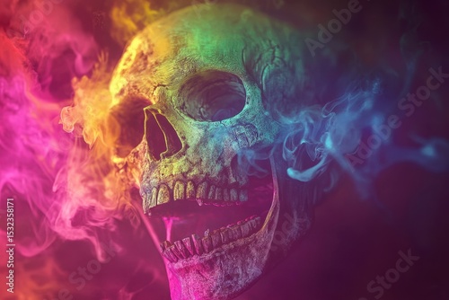 Crazy Skull. Rainbow Twist of Death: Colourful Horror for Halloween