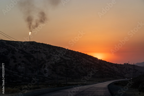 Gas flare in Kurdistan Region of Iraq