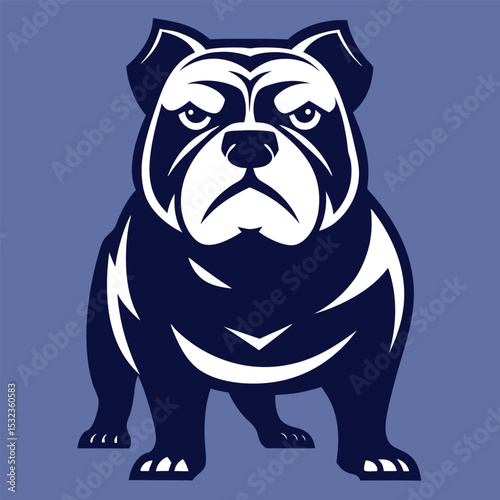 bulldog silhouette tough yet cute expression vector
