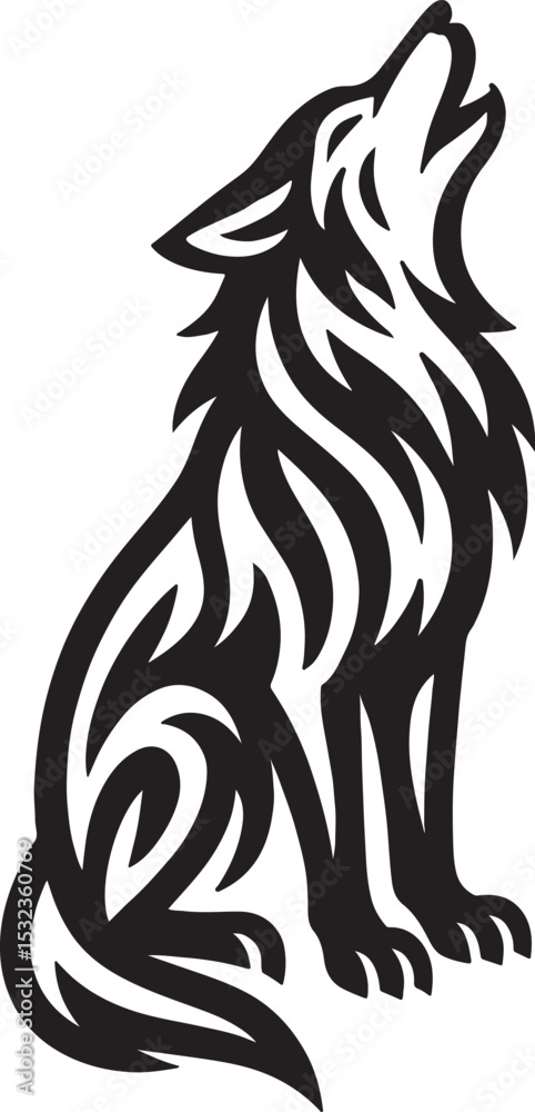 Obraz premium tiger, wildlife, animal silhouette, vector illustration, black and white, fierce tiger, roaring tiger, jungle predator, big cat, ferocious, strength, power, wild animal, tiger design, graphic elements
