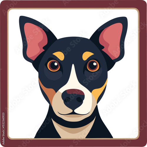 custom dog breed portrait frame vector