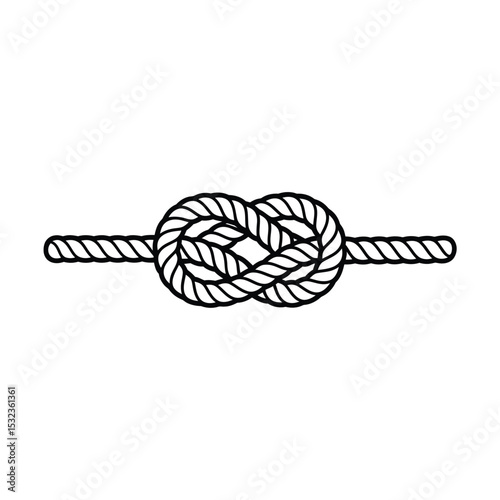 Simple line drawing of a rope knot