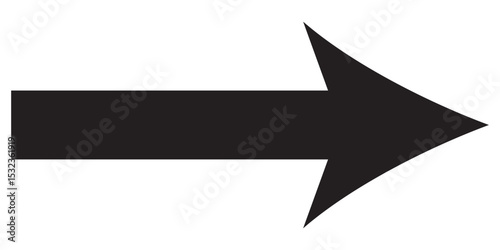 Long arrow icon. Long arrow vector. Flat style Arrow symbol. Black direction pointer, straight pointed arrow icon. Arrows on white background. 