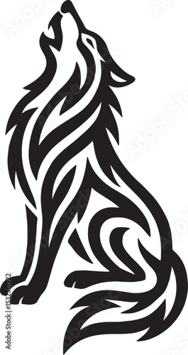 Wallpaper Mural tiger, wildlife, animal silhouette, vector illustration, black and white, fierce tiger, roaring tiger, jungle predator, big cat, ferocious, strength, power, wild animal, tiger design, graphic elements Torontodigital.ca