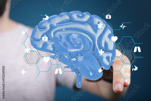 3D brain model with medical...
