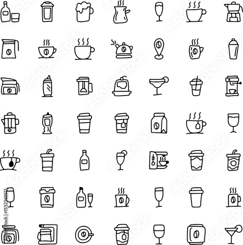 Drink Hand Drawn Icons Set