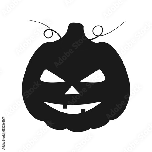 Hand Drawn Silhouette Halloween Pumpkin Halloween Sticker Icon Logo Minimalist Design Character idea