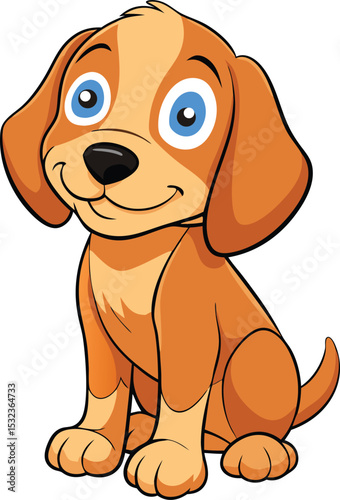 puppy sitting titled head cute curious vector