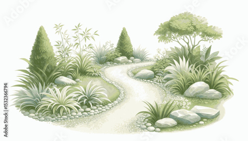 Lavender Haze garden isolated watercolor vector illustration svg