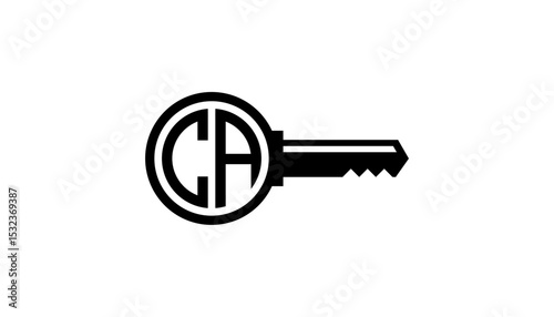 Initial Letter CA With Key logo design template