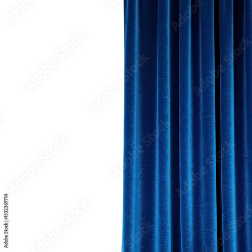 blue curtains isolated on white