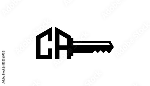 Initial Letter CA With Key logo design template