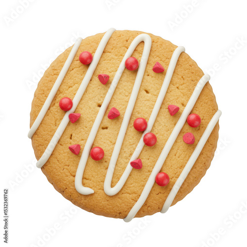 Decorated cookie isolated on transparent background