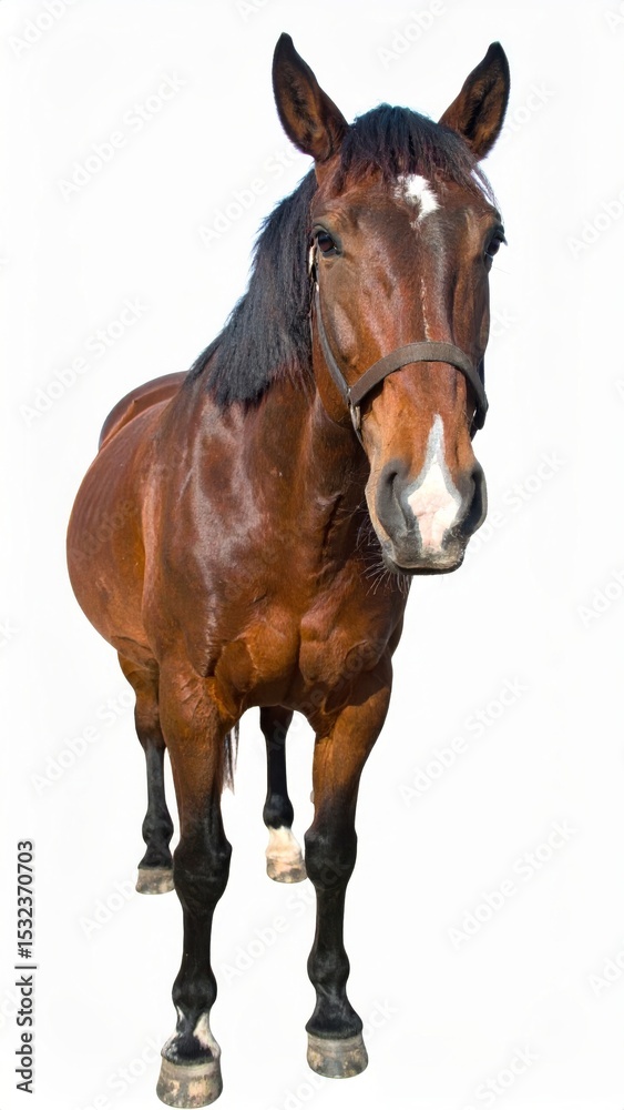 Obraz premium Horse over white background, no shadow