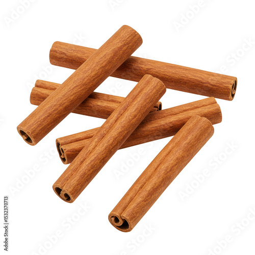 Cinnamon sticks isolated on transparent background