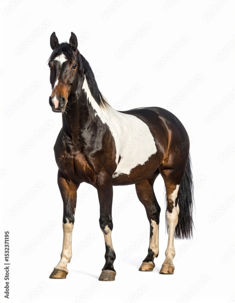 Obraz premium Horse over white background, no shadow