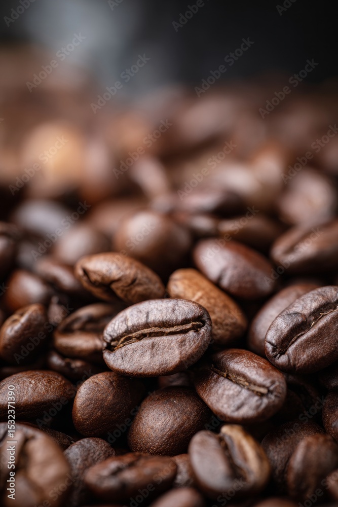 Fototapeta premium A close up of coffee beans with the beans being of different sizes