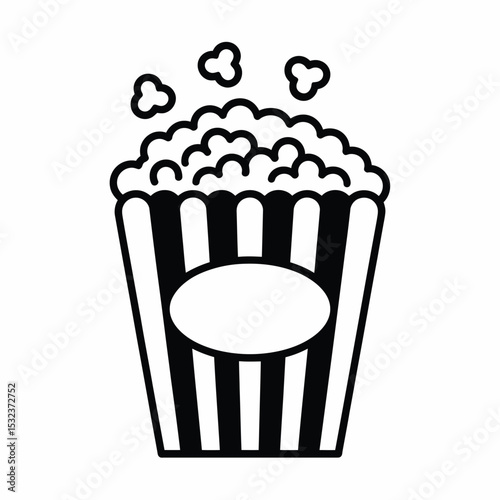 Black and white striped popcorn bucket icon