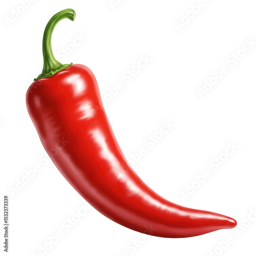 Red chili pepper isolated on transparent background