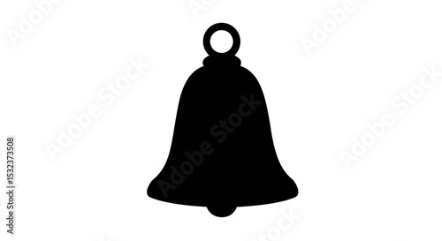 Simple black silhouette of a classic bell shape