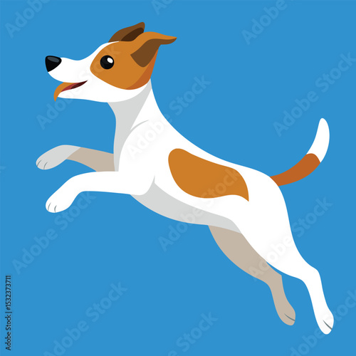 jack russell terrier mid jump energetic dynamic vector