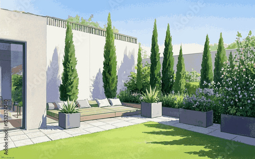 Garden Wash garden isolated watercolor vector illustration svg