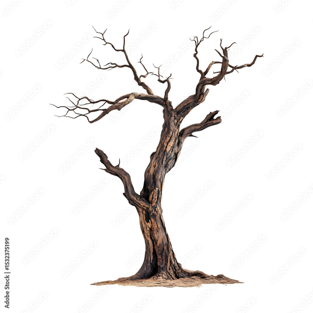 Fototapeta premium Ancient Weathered Tree A Striking Digital Rendering