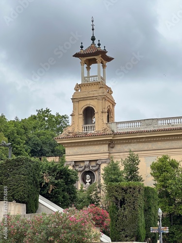 A building with a tower