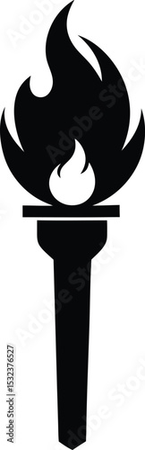 A fire torch art vector illustration art silhouette design. a fire torch silhouette vector Illustration