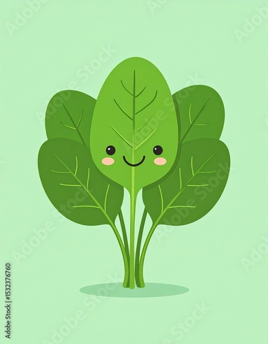 Cute Cartoon Spinach Charac...