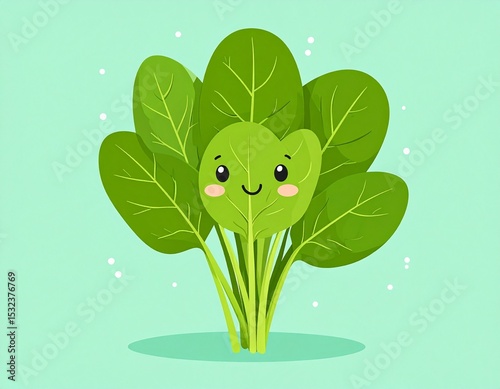 Cute Cartoon Spinach Charac...