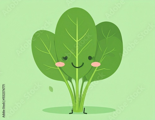 Cute Cartoon Spinach Charac...