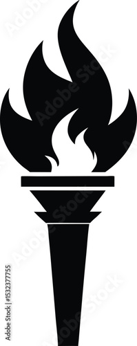 A fire torch art vector illustration art silhouette design. a fire torch silhouette vector Illustration