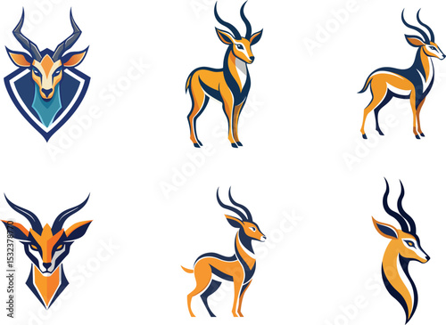 Elegant Antelope Logo Designs Perfect for Branding Nature Inspired Corporate Identity and Mascot Creation