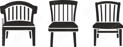 Chair designs black silhouettes home furniture  vector illustration symbol
