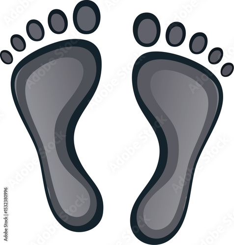 Vector of human footprints on gradient background. Ideal for spa, fitness, footprint tracking, walking, wellness or fitness related designs