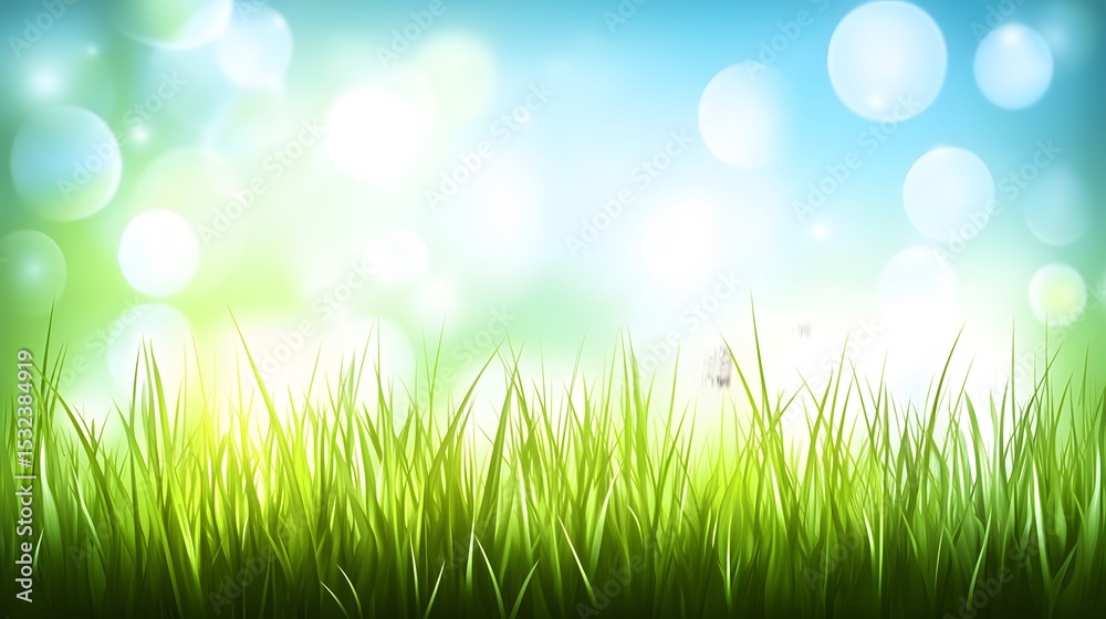 Vibrant Green Grass Meadow Spring Nature Background Vibrant Green Grass Meadow Spring Nature Background