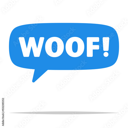 Woof text speech bubble vector isolated illustration