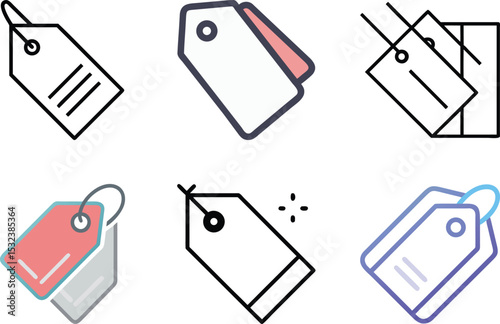 Six icon Collection of Creative Modern Price Tags and Labels for Merchandise Promotion