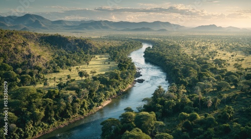 Wallpaper Mural Verdant Valley and River Under Atmospheric Sky Torontodigital.ca