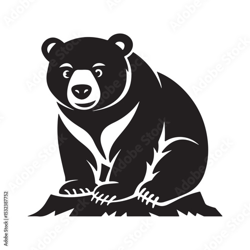 Black Bear Silhouette Illustration for Wildlife and Nature Inspired Designs