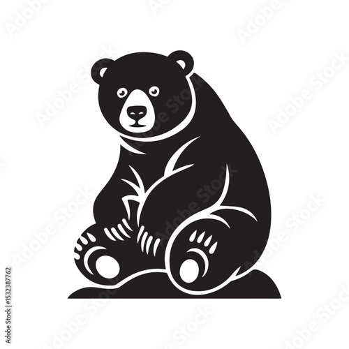 Black Bear Silhouette Illustration for Wildlife and Nature Inspired Designs