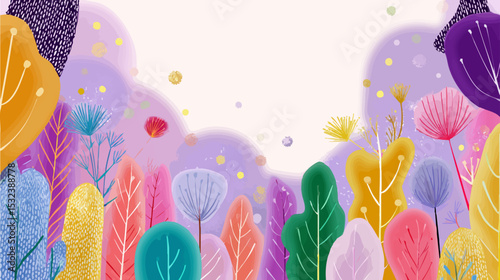 Abstract Vector Floral Garden - Colorful Background Art