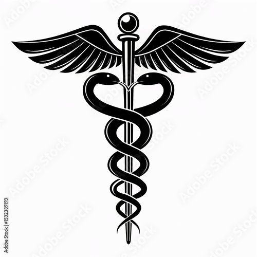 caduceus medical icon on a white background 