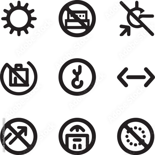"Communication and Technology Icon Set – Vector Clip Art with Human Elements, Devices, Symbols, and Business Tools on White Background"