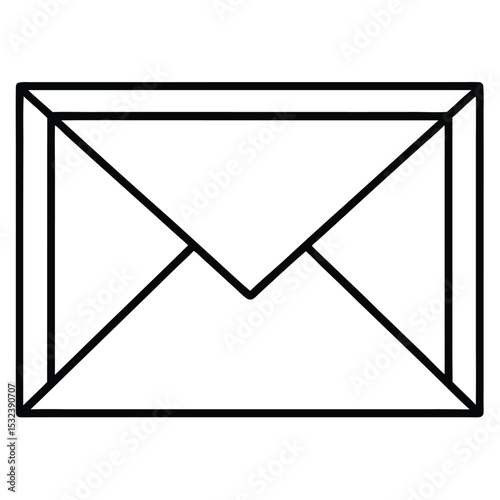 mail envelope icon line art